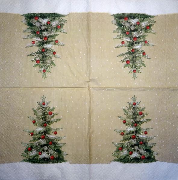 195 Weihnachten Blumen - 3-lagig (rot) - Ihr